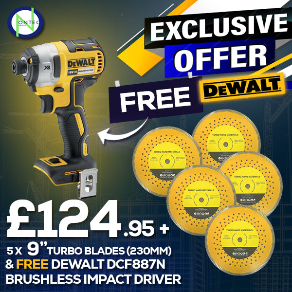 5 x 9" Turbo Blades with Free DCF887N Impact Driver